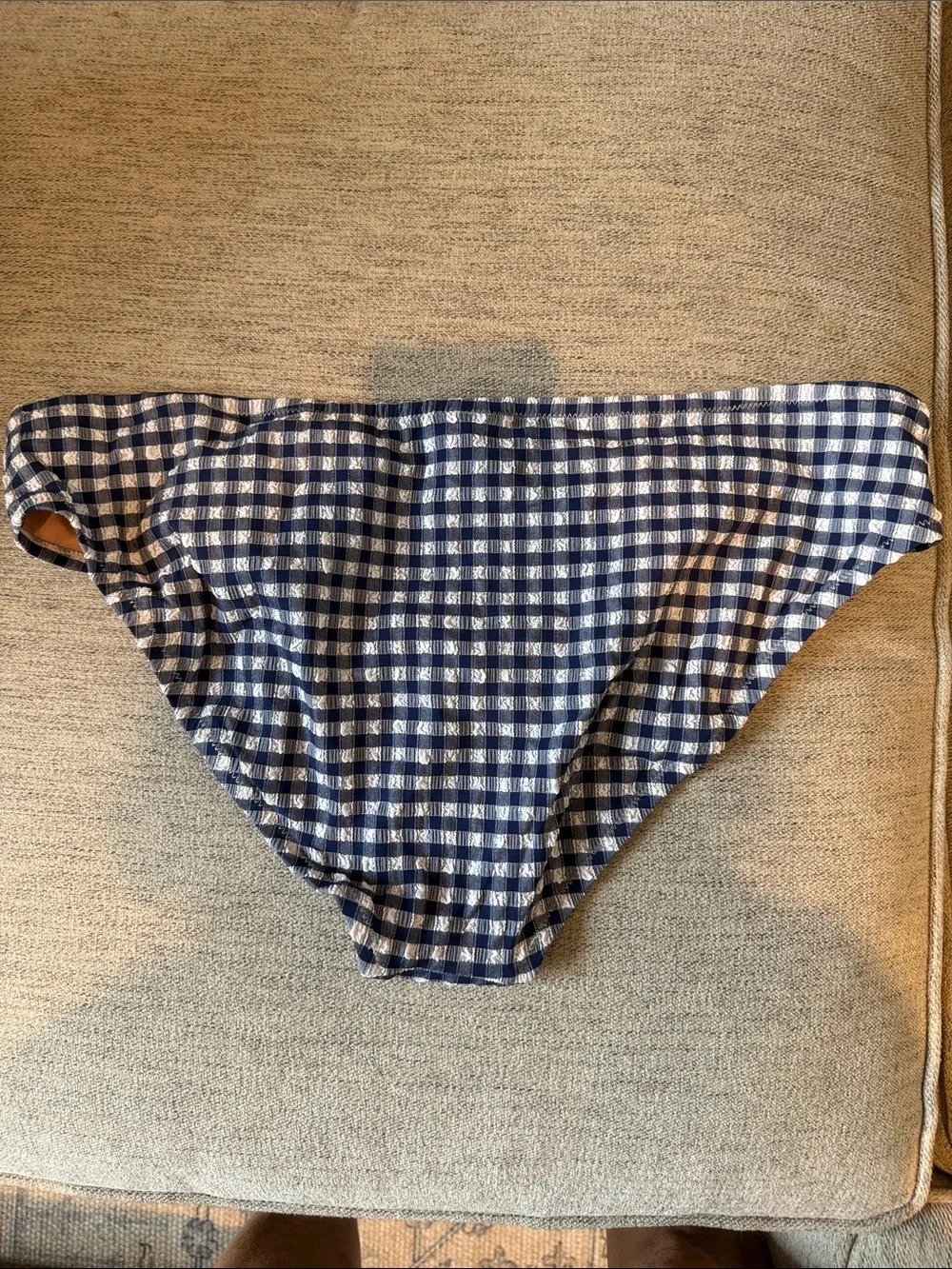 J. Crew Navy and White Gingham Bikini Bottoms